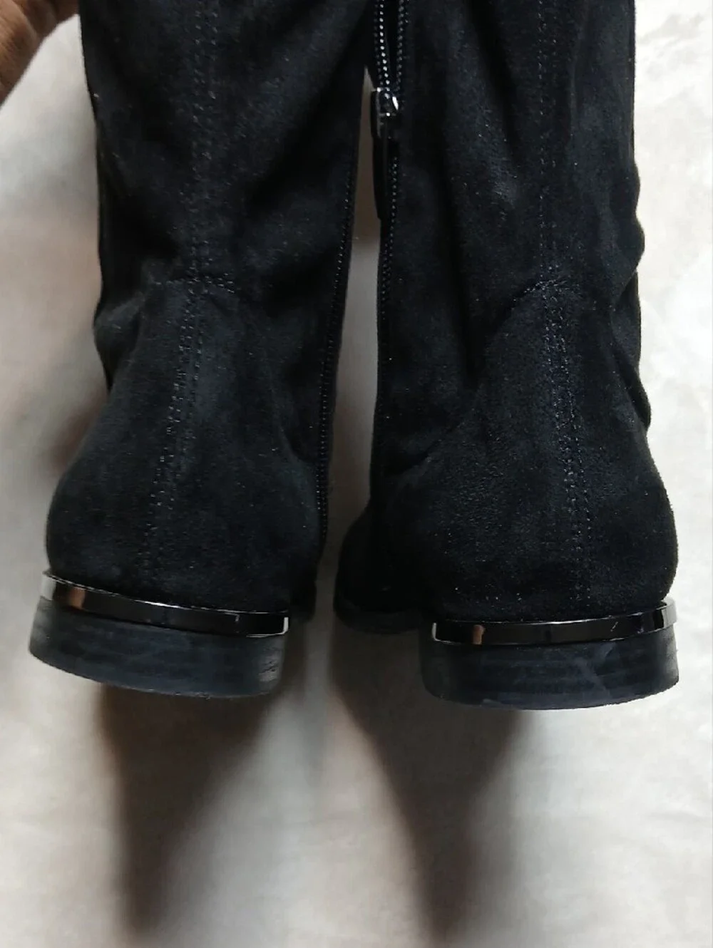 Marc Fisher Black Faux Suede Over-the-Knee Zip Boots Size 6.5